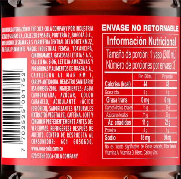 Gaseosa COCA COLA Original (600 ml) - Imagen 2